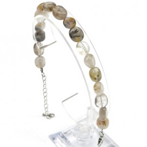 Браслет из Рутилового кварца (волосатик) овал 9*11мм, 18см, 13г