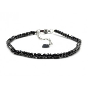 Браслет из фианитов рондель гр.3*2мм цвет черный, 17см (иск.) Браслет из фианитов рондель гр.3*2мм цвет черный, 17см (иск.)