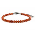 Браслет из фианитов шарик гр.4мм цвет терракотовый, 17см (иск.)