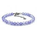 Браслет из фианитов шарик гр.6мм цвет лавандовый, 18см (иск.)