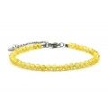 Браслет из фианитов шарик гр.4мм цвет желтый, 17см (иск.)