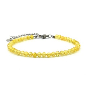 Браслет из фианитов шарик гр.4мм цвет желтый, 17см (иск.) Браслет из фианитов шарик гр.4мм цвет желтый, 17см (иск.)