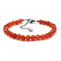 Браслет из фианитов шарик гр.6мм цвет алый, 18см (иск.)