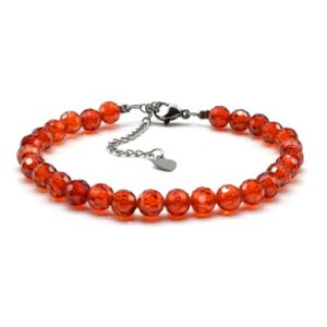 Браслет из фианитов шарик гр.6мм цвет алый, 18см (иск.) Браслет из фианитов шарик гр.6мм цвет алый, 18см (иск.)