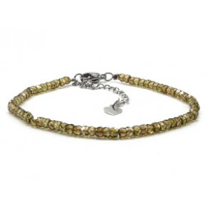 Браслет из фианитов рондель гр.3*2мм цвет капучино, 17см (иск.)