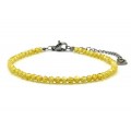 Браслет из фианитов шарик гр.3мм цвет желтый, 17см (иск.)