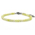 Браслет из фианитов шарик гр.4мм цвет салатовый, 17см (иск.)