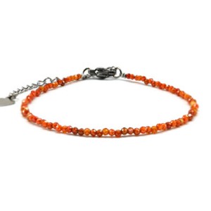 Браслет из фианитов шарик гр.2мм цвет оранжевый, 17см (иск.) Браслет из фианитов шарик гр.2мм цвет оранжевый, 17см (иск.)
