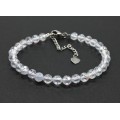 Браслет из фианитов шарик гр.6мм цвет хрусталь, 18см (иск.)