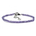 Браслет из фианитов рондель гр.3*2мм цвет фиолетовый, 17см (иск.)