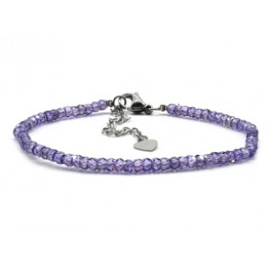 Браслет из фианитов рондель гр.3*2мм цвет фиолетовый, 17см (иск.) Браслет из фианитов рондель гр.3*2мм цвет фиолетовый, 17см (иск.)