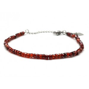 Браслет из фианитов рондель гр.3*2мм цвет терракотовый, 17см (иск.)