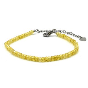 Браслет из фианитов рондель гр.3*2мм цвет желтый, 17см (иск.)