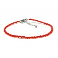 Браслет на ногу из циркона шарик гр.2мм цвет алый, 21см (иск.) Браслет на ногу из циркона шарик гр.2мм цвет алый, 21см (иск.)