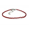 Браслет на ногу из циркона шарик гр.2мм цвет бордовый, 21см (иск.) Браслет на ногу из циркона шарик гр.2мм цвет бордовый, 21см (иск.)