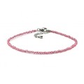 Браслет на ногу из циркона шарик гр.2мм цвет розовый, 21см (иск.)