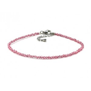 Браслет на ногу из циркона шарик гр.2мм цвет розовый, 21см (иск.) Браслет на ногу из циркона шарик гр.2мм цвет розовый, 21см (иск.)