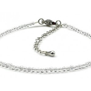 Браслет на ногу из циркона шарик гр.2мм цвет хрусталь, 21см (иск.)