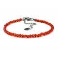 Браслет из циркона шарик гр.3мм цвет алый, 17см (иск.)