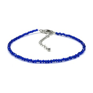 Браслет на ногу из циркона шарик гр.2мм цвет синий, 21см (иск.) Браслет на ногу из циркона шарик гр.2мм цвет синий, 21см (иск.)