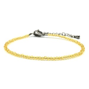 Браслет из граненых бусин мелких 2мм циркон цвет кремовый, 17см (иск.)