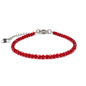 Браслет из циркона шарик гр.3мм цвет красный, 17см (иск.) Браслет из циркона шарик гр.3мм цвет красный, 17см (иск.)