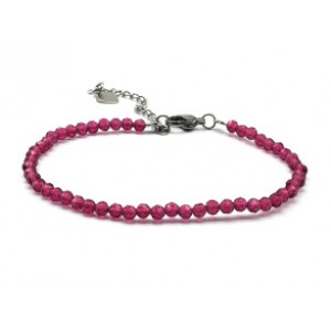 Браслет из циркона шарик гр.3мм, цвет розовый, 17см (иск.) Браслет из циркона шарик гр.3мм, цвет розовый, 17см (иск.)