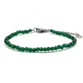 Браслет из циркона шарик гр.3мм цвет зеленый, 17см (иск.)