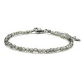 Браслет из циркона шарик гр.3мм, цвет графит, 17см (иск.)