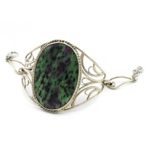 Браслет цоизит (нат.) овал, 18,5см