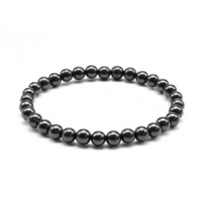 Браслет из шунгита натурального шарик 6мм, 18см