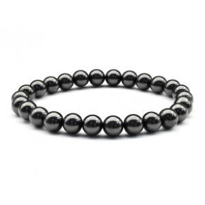 Браслет из шунгита натурального шарик 8мм, 18см