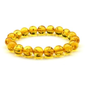 Браслет из янтаря шарик 10мм лимонный (иск.) Браслет из янтаря шарик 10мм лимонный (иск.)
