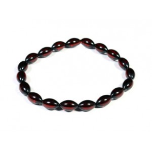 Браслет из янтаря рис 5*9мм вишня (иск.)