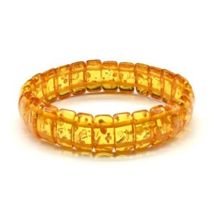 Браслет из янтаря прямоугольник 14*7мм медовый (иск.)