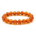 Браслет из янтаря шарик 10мм светло-коньячный (иск.)