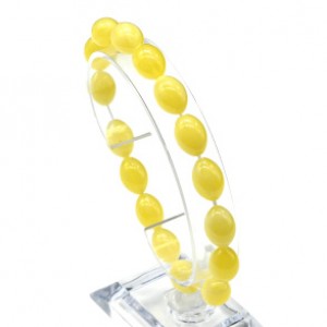 Браслет из янтаря рис 9*13мм молочный (иск.)