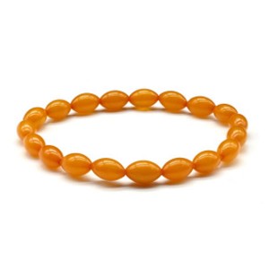 Браслет из янтаря рис 5*9мм карамельный (иск.)