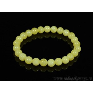 Браслет из янтаря шарик 8мм медово-молочный (иск.)