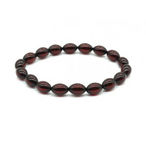 Браслет из янтаря рис 7*11мм вишня (иск.)