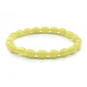 Браслет из янтаря рис 5*9мм молочный (иск.)