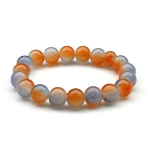 Браслет из полимера шарик 10мм цвет рыжий, 17см (иск.)