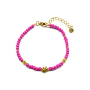 Браслет из бисера "Звезды" шарик 3мм цвет фуксия, 18см (иск.) Браслет из бисера "Звезды" шарик 3мм цвет фуксия, 18см (иск.)