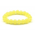 Браслет из полимера шарик 10мм цвет лимонный, 17см (иск.)