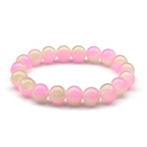 Браслет из полимера шарик 10мм цвет малиновый, 17см (иск.)