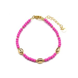 Браслет из бисера шарик 3мм со вставками цвет фуксия, 18см (иск.) Браслет из бисера шарик 3мм со вставками цвет фуксия, 18см (иск.)