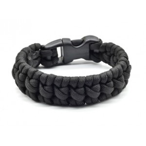Мужской браслет из паракорда 18-19см, цвет черный (иск.)