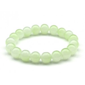 Браслет из полимера шарик 10мм цвет салатовый светлый, 17см (иск.)