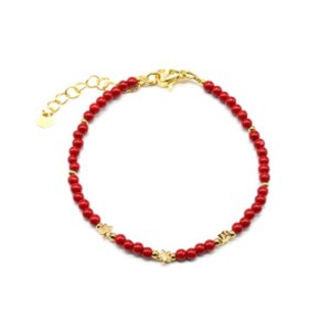 Браслет из бисера "Звезды" шарик 3мм цвет красный, 17см. (иск.) Браслет из бисера "Звезды" шарик 3мм цвет красный, 17см. (иск.)