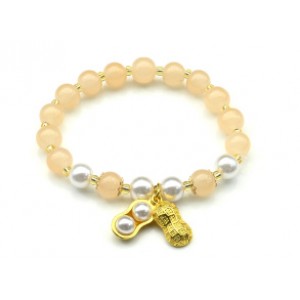 Браслет на лето с подвеской Арахис цвет кремовый, 16см (иск.) Браслет на лето с подвеской Арахис цвет кремовый, 16см (иск.)